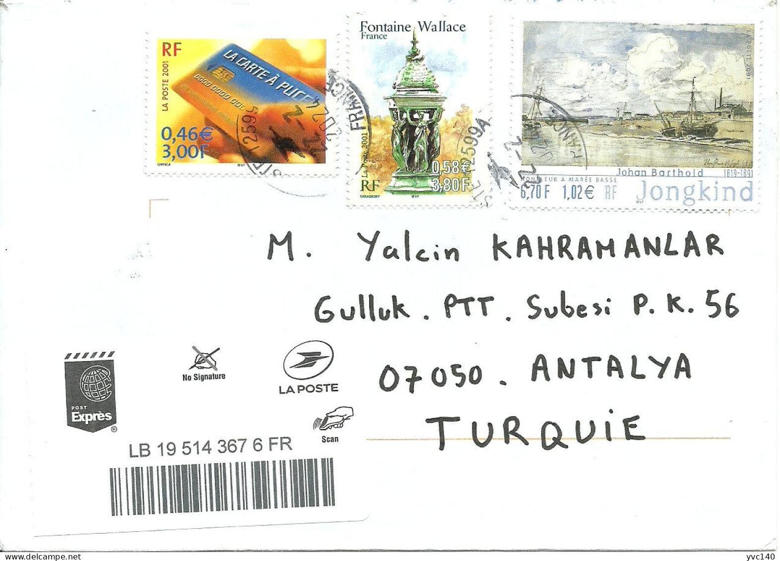 France; Cover Sent To Turkey - Briefe U. Dokumente