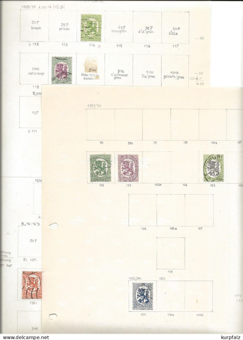 Finnland, Suomi - Briefmarken Auf Alten Blättern + Steckseiten, Auch Postfrische Marken - Verzamelingen