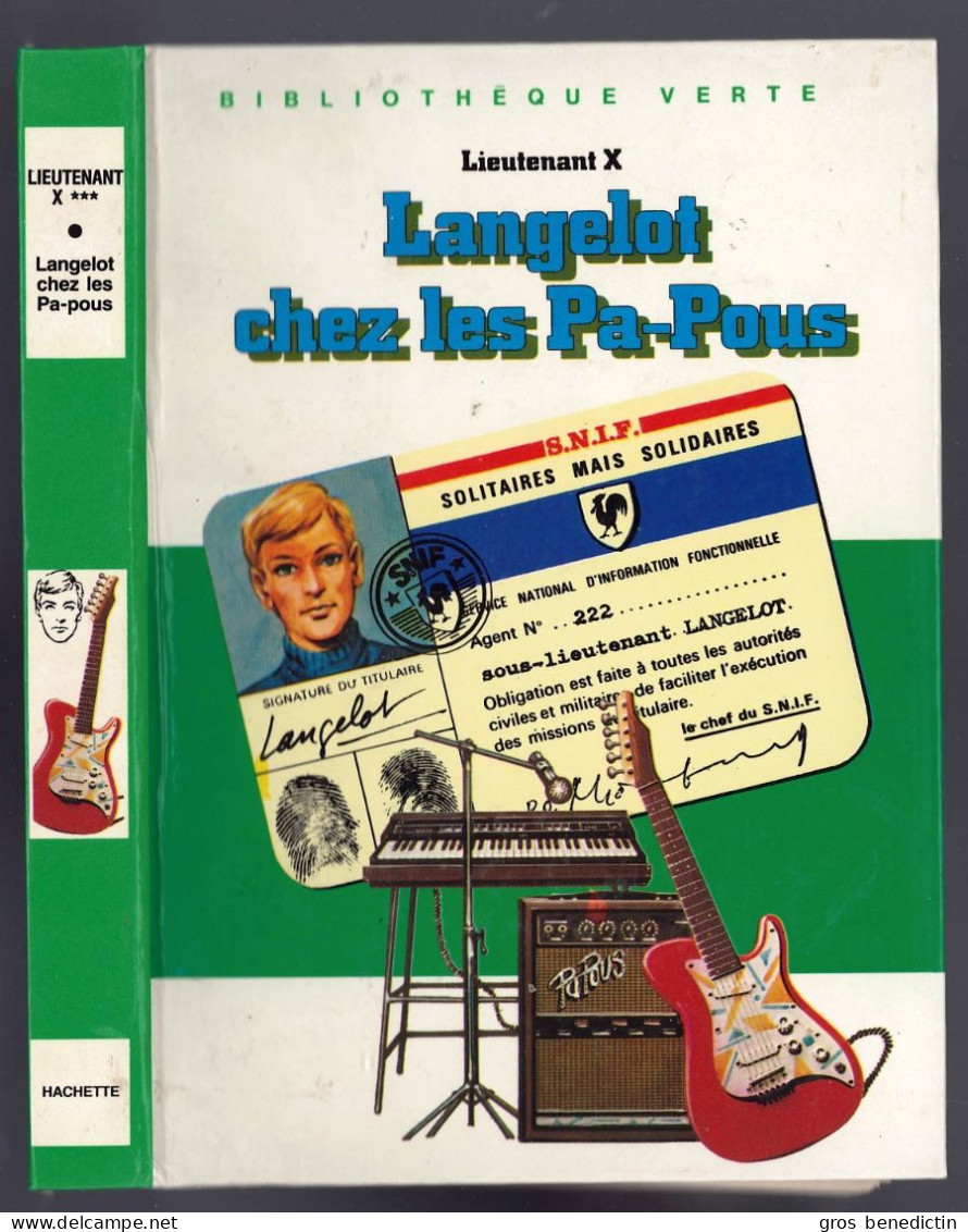 Hachette - Bibliothèque Verte - Lieutenant X - "Langelot Chez Les Pa-pous" - 1982 - Biblioteca Verde