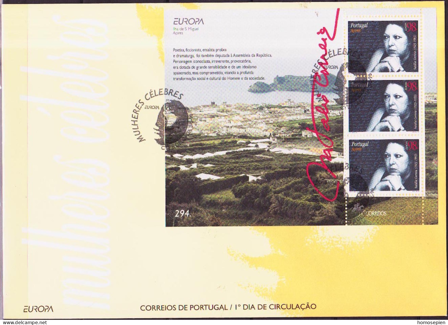 Europa CEPT 1996 Açores - Azores - Azoren - Portugal FDC Y&T N°BF15 - Michel N°B15 - 1996