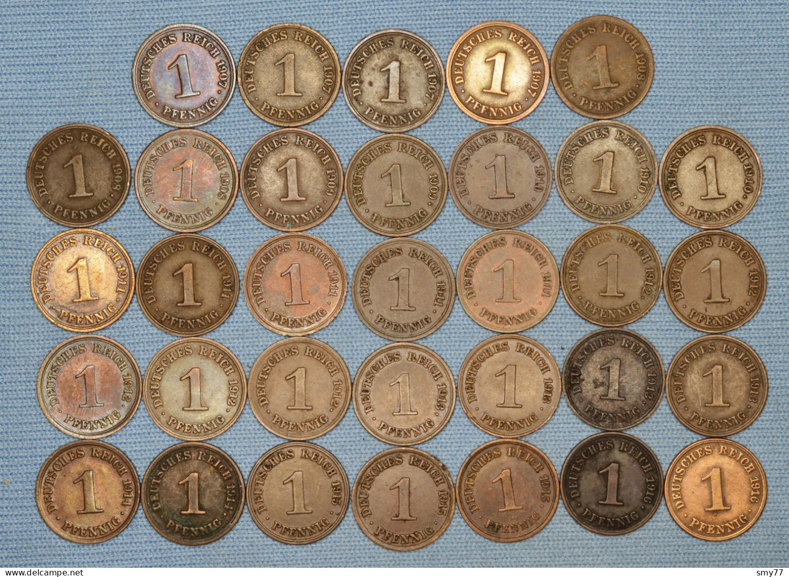 Deutsches Reich  1 Pfennig • 1907 - 1916 •  33 X  ► ALL DIFFERENT ◄  Most In High Grade • Lot / Collection • [24-297] - Collections