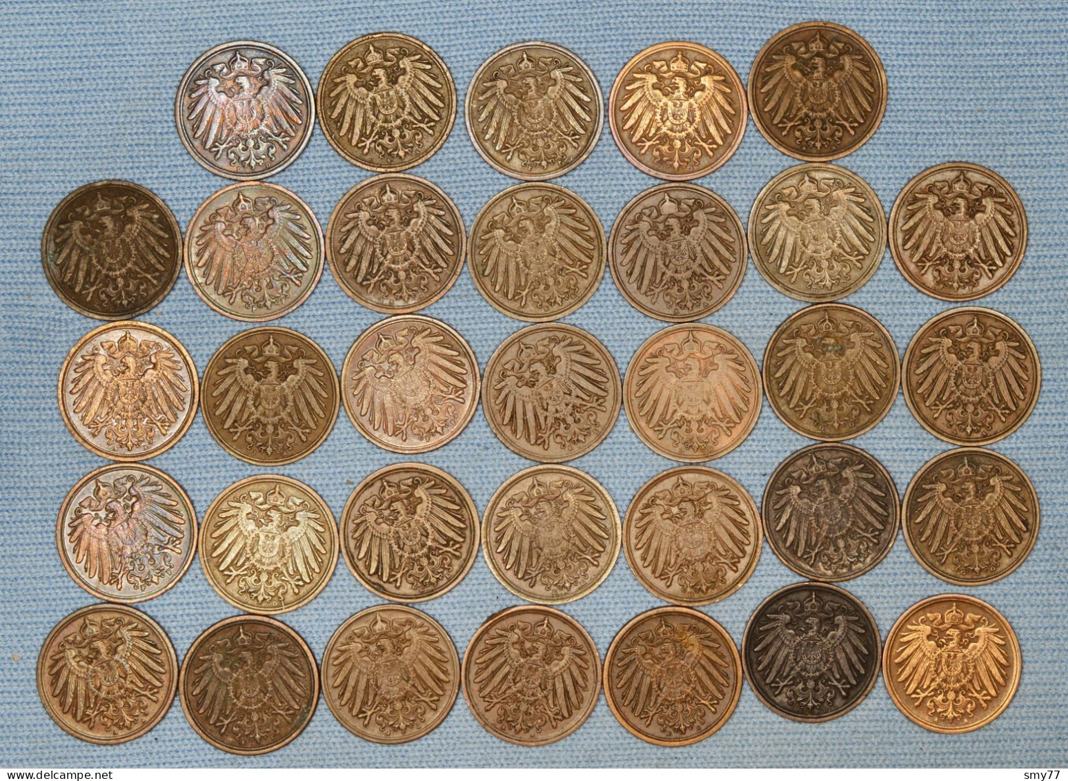 Deutsches Reich  1 Pfennig • 1907 - 1916 •  33 X  ► ALL DIFFERENT ◄  Most In High Grade • Lot / Collection • [24-297] - Collezioni