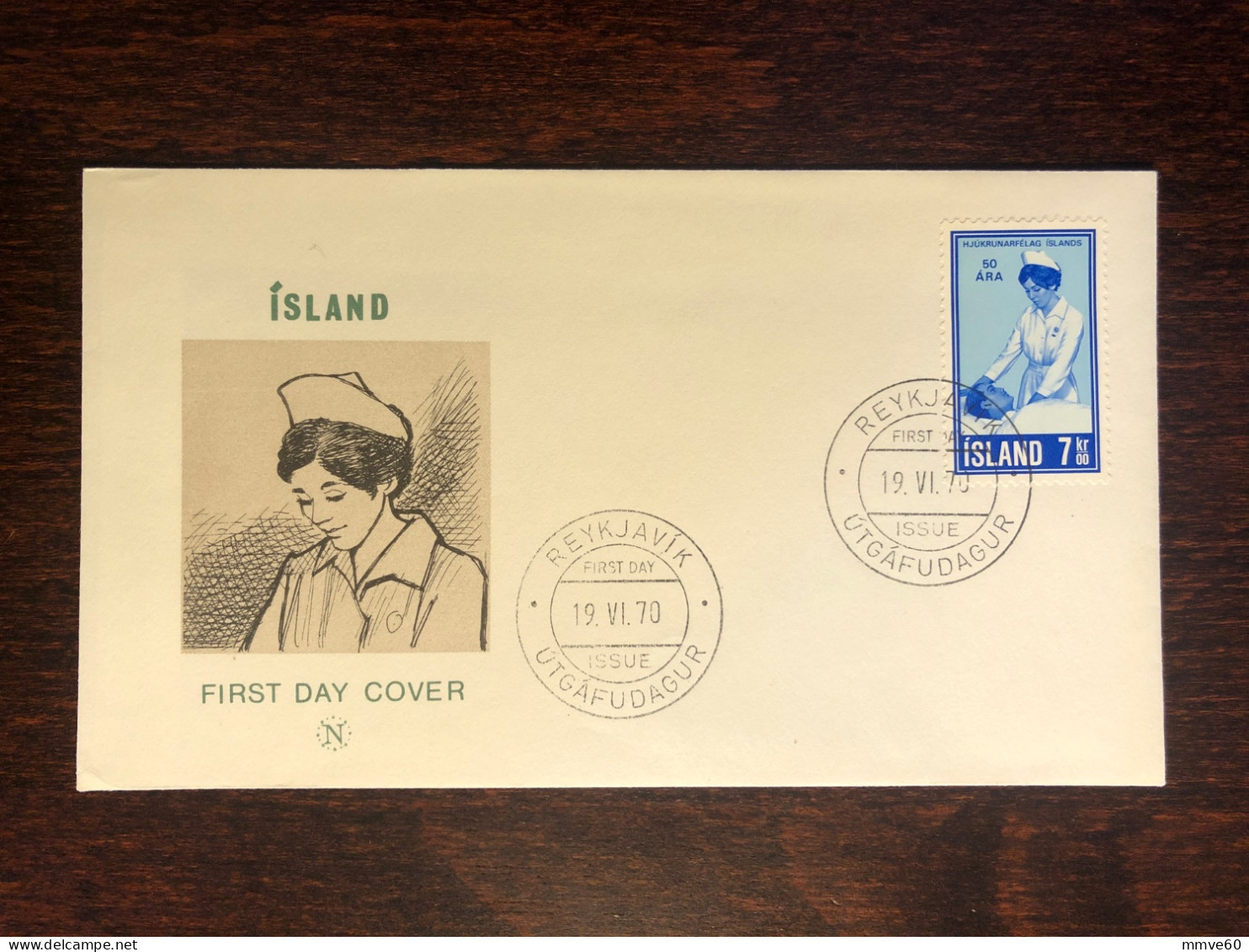 ICELAND FDC COVER 1970 YEAR NURSES HEALTH MEDICINE STAMPS - FDC