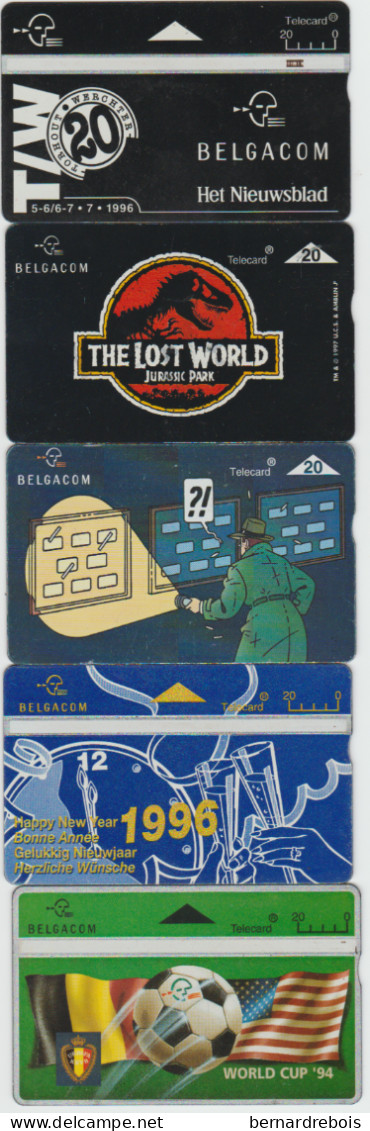 TC53 - 5 TC MAGNETIQUE DE BELGIQUE Pour 1 € - Otros & Sin Clasificación