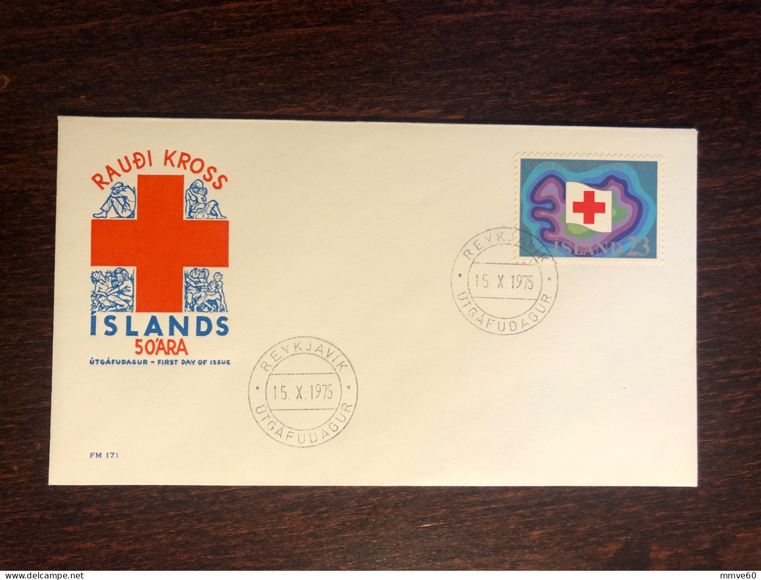 ICELAND FDC COVER 1975 YEAR RED CROSS HEALTH MEDICINE STAMPS - FDC