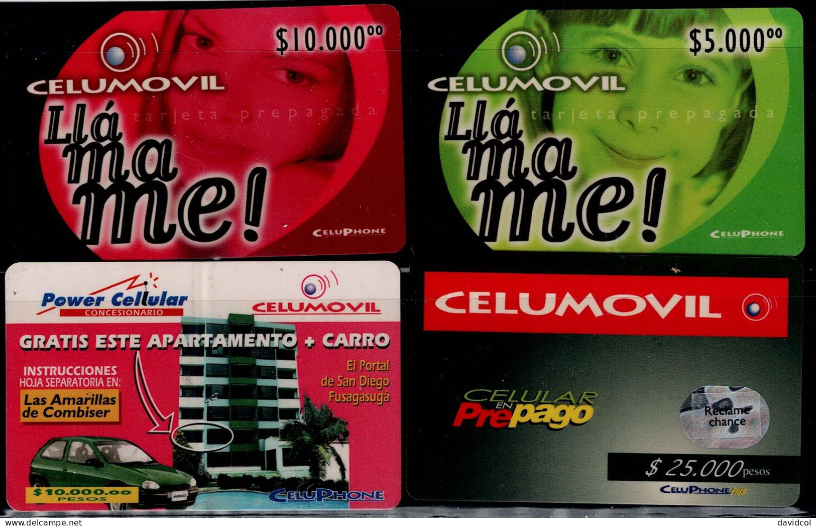 TT76-COLOMBIA PREPAID CARDS - 1997-1998 - USED - CELUMOVIL - LLAMAME - 1 CARD FOLDED - Colombia