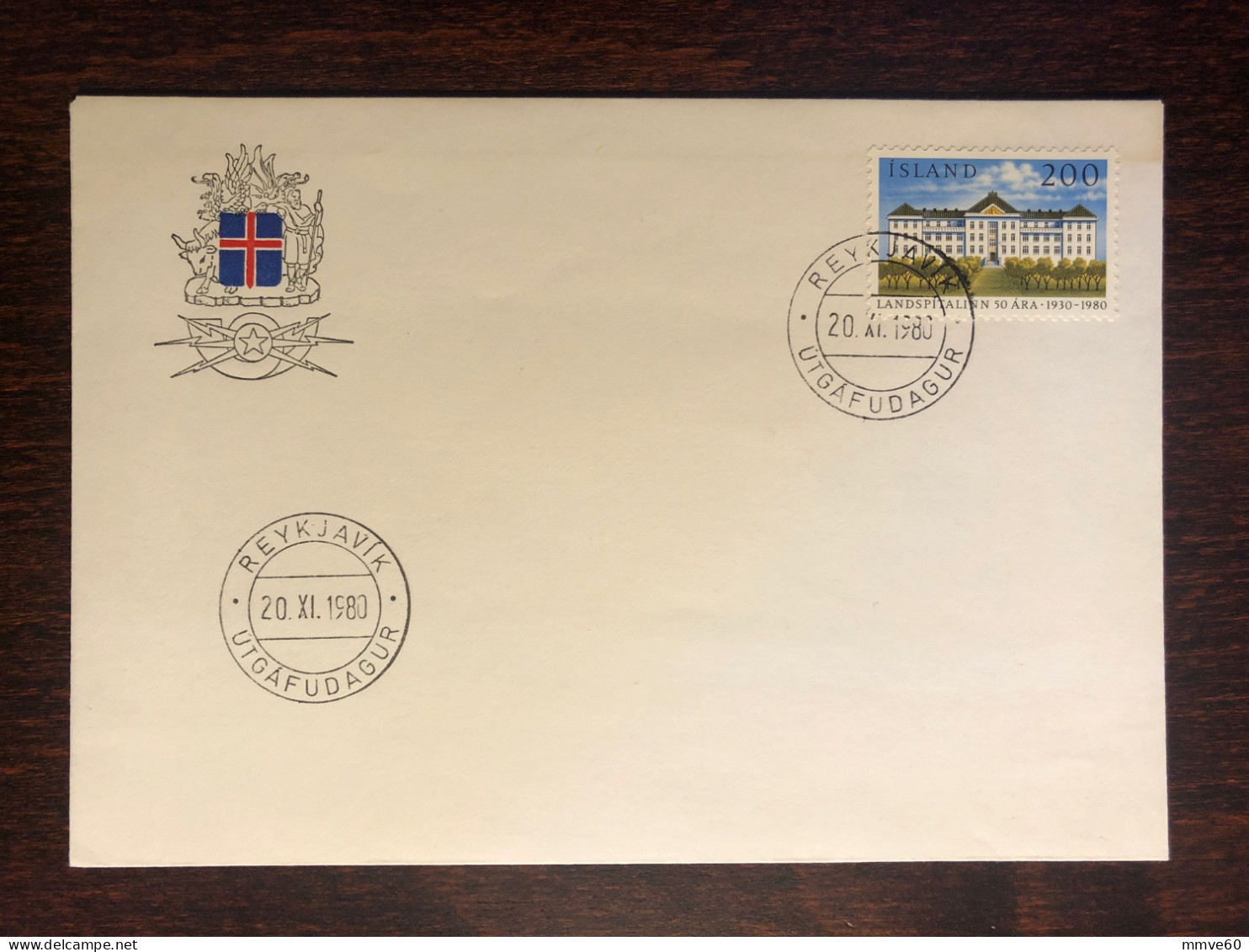 ICELAND FDC COVER 1980 YEAR HOSPITAL HEALTH MEDICINE STAMPS - FDC