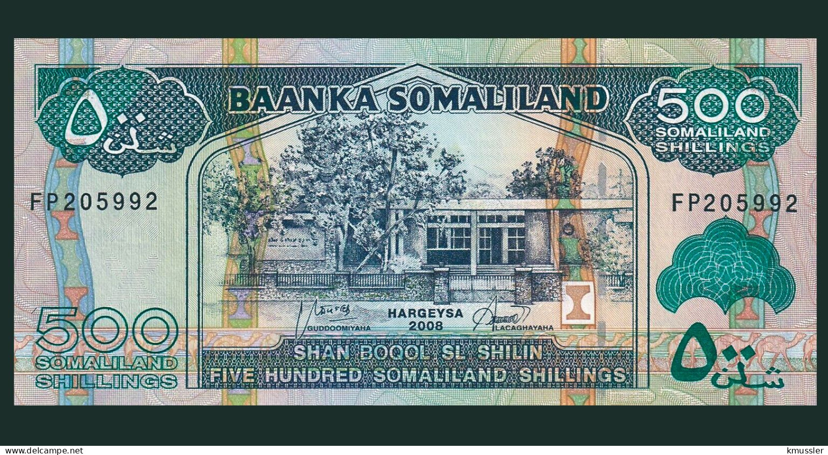 # # # Banknote Aus Somaliland 500 Shillings 2008 (P-6) UNC # # # - Somalie