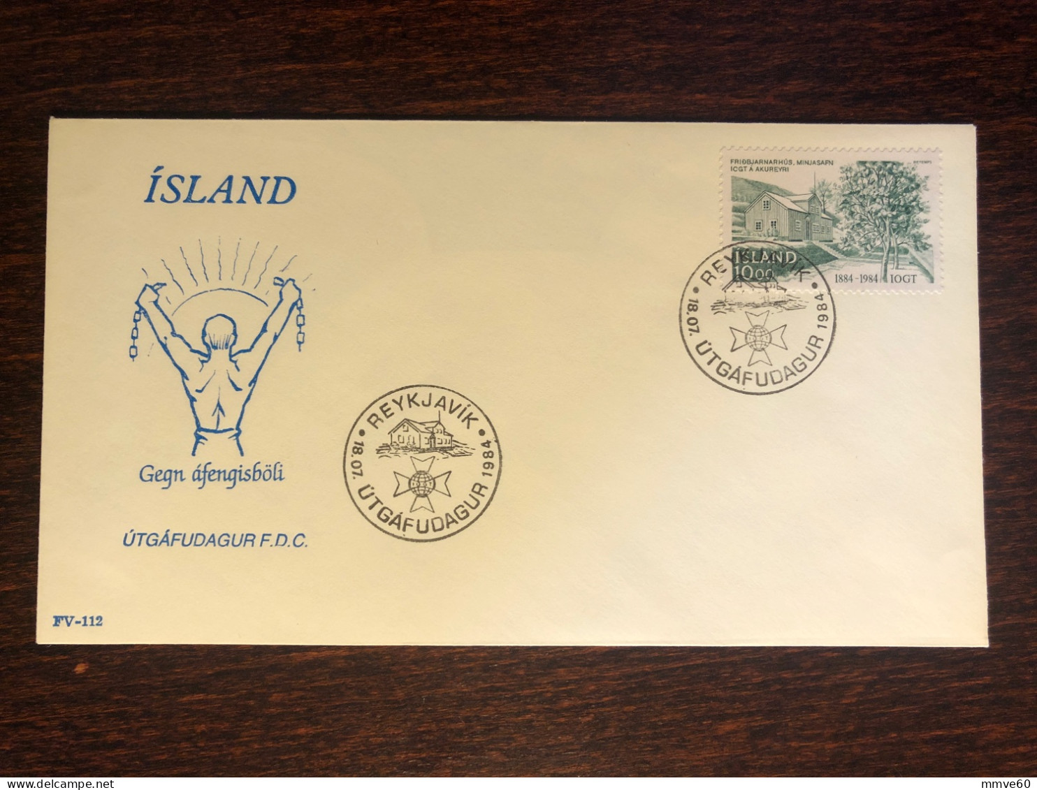 ICELAND FDC COVER 1984 YEAR ALCOHOLISM HEALTH MEDICINE STAMPS - FDC