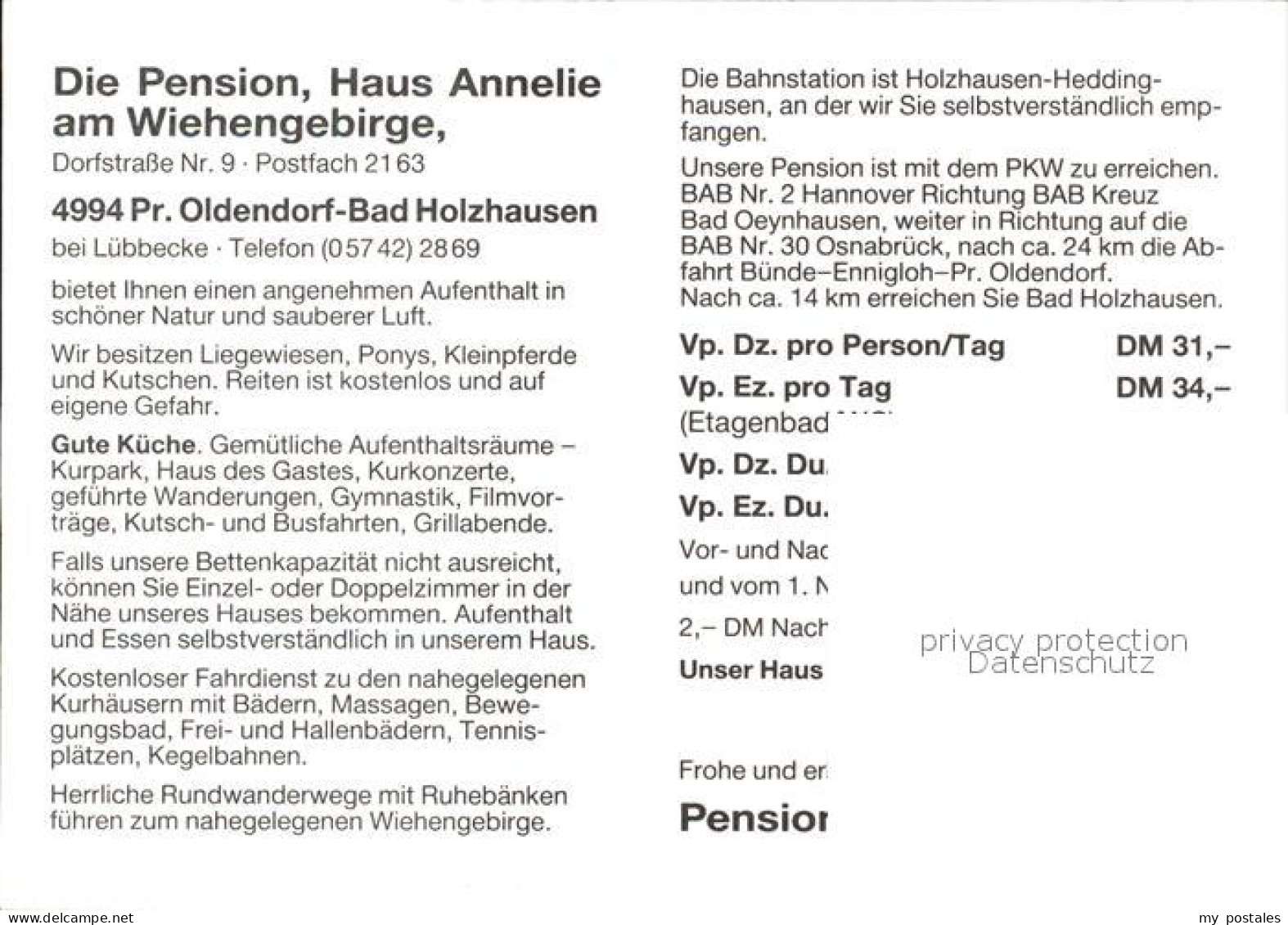 72286729 Bad Holzhausen Luebbecke Pensionshaus Annelie Boerninghausen - Getmold