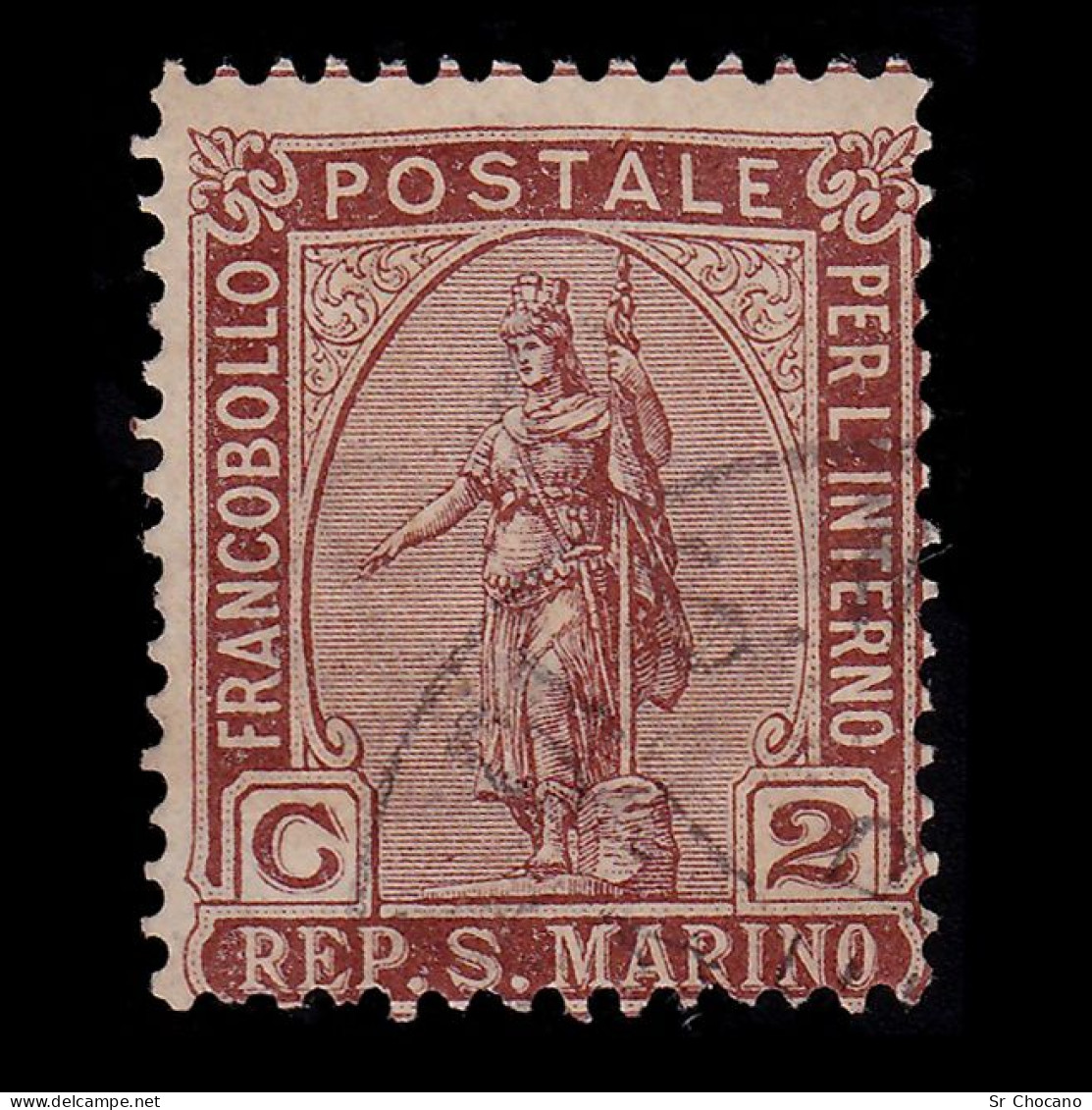 SAN MARINO STAMPS.1899.2c Brown .SCOTT 32.USED - Usados