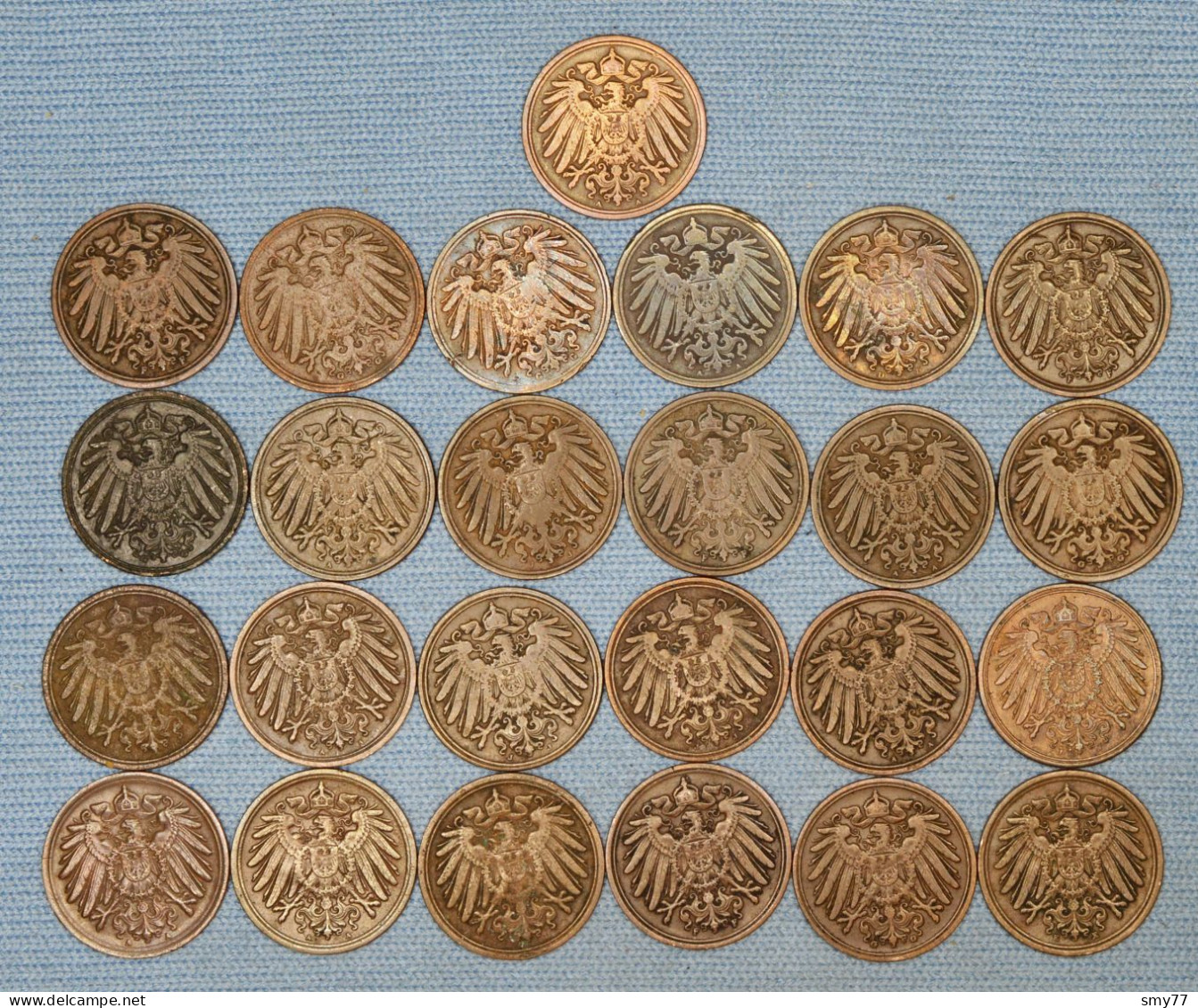 Deutsches Reich  1 Pfennig • 1898 - 1906 •  25 X  ► ALL DIFFERENT ◄  Incl. Scarcer Items • See Details • [24-298] - Collections