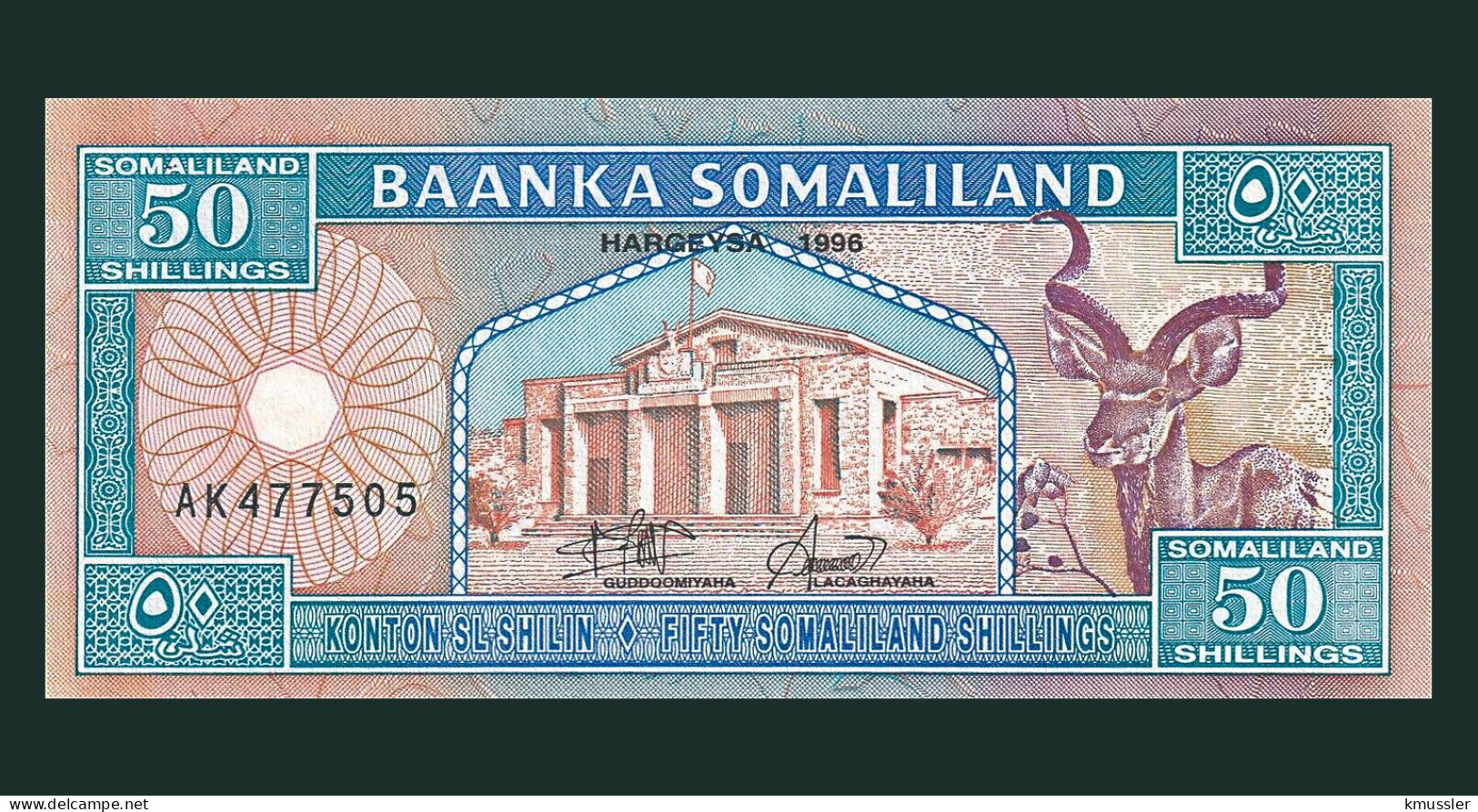 # # # Banknote Aus Somaliland 50 Shillings 1996 (P-7) UNC # # # - Somalië