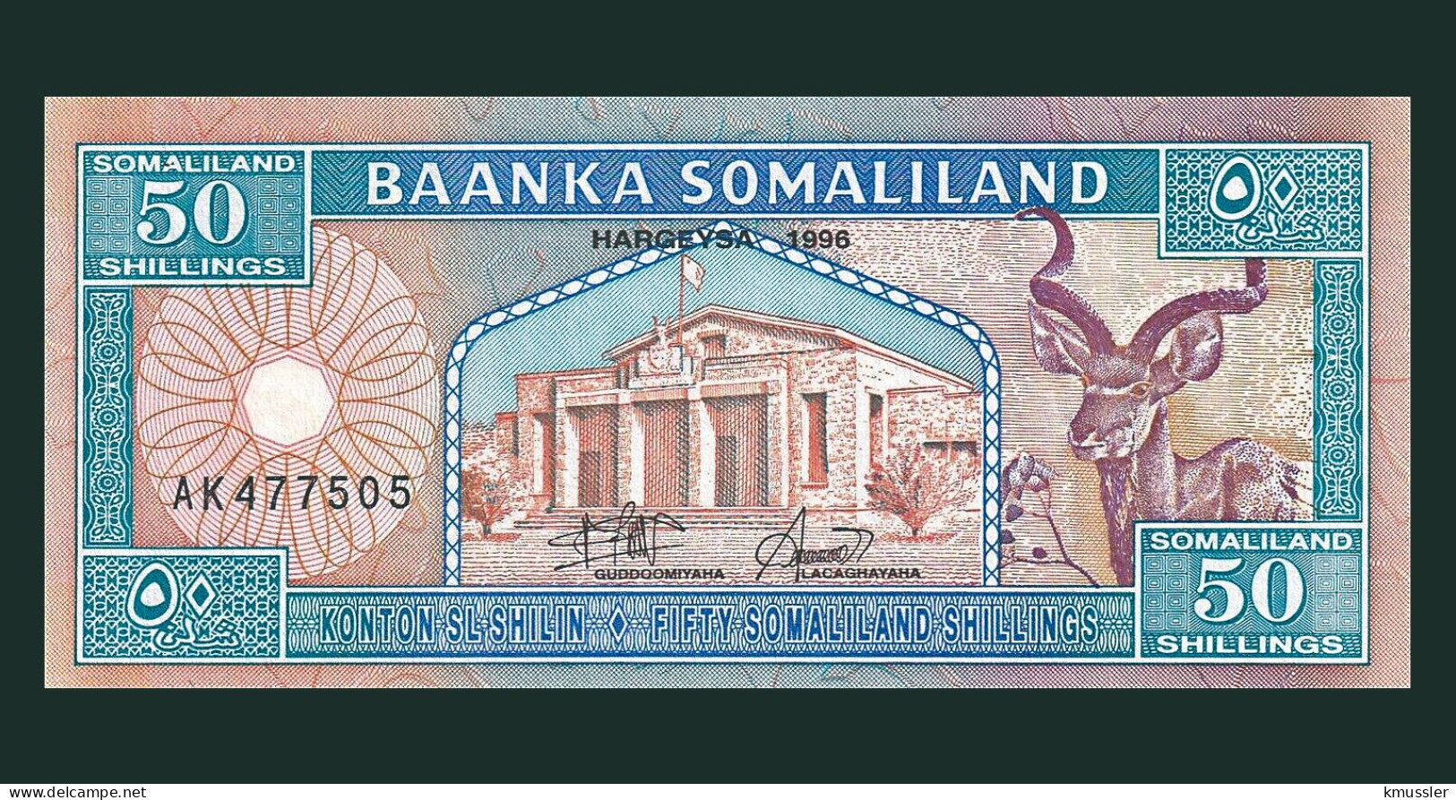 # # # Banknote Aus Somaliland 50 Shillings 1996 (P-7) UNC # # # - Somalie