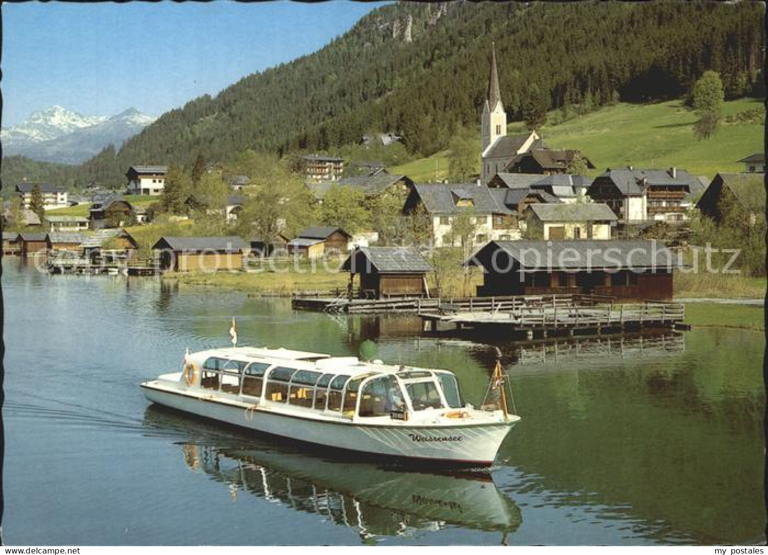 72286445 Weissensee Kaernten Bootshaeuser  Weissensee Kaernten - Weissensee