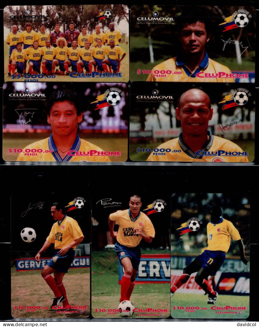 TT79-COLOMBIA PREPAID CARDS - 1998 - USED - CELUMOVIL - RARE CARDS NATIONAL COLOMBIAN SOCCER TEAM - Colombia