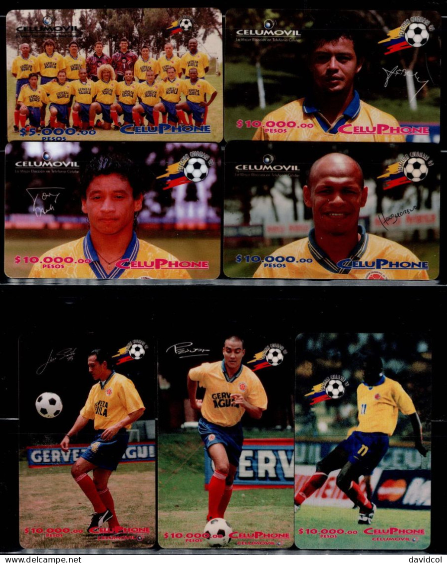 TT79-COLOMBIA PREPAID CARDS - 1998 - USED - CELUMOVIL - RARE CARDS NATIONAL COLOMBIAN SOCCER TEAM - Kolumbien