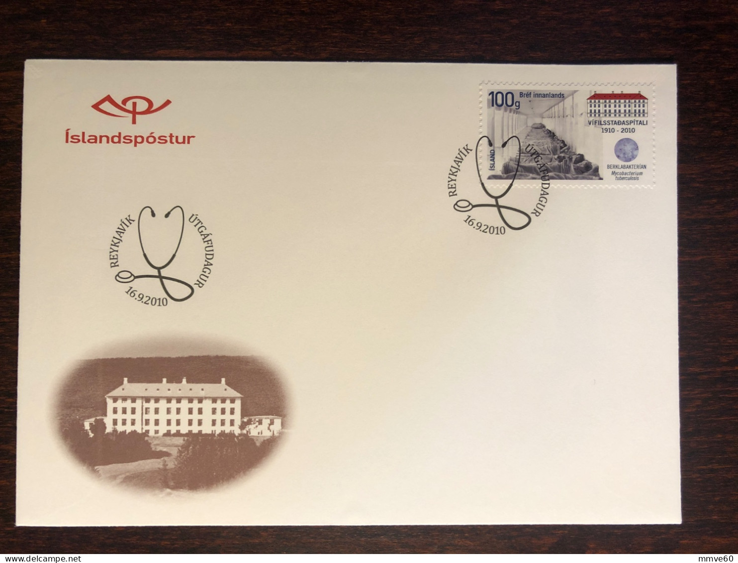 ICELAND FDC COVER 2010 YEAR PSYCHIATRY HOSPITAL SANATORIUM HEALTH MEDICINE STAMPS - FDC