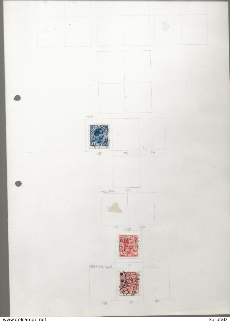 Schweden + Dänemark - Briefmarken-Konvolut auf alten Blättern + Steckseiten