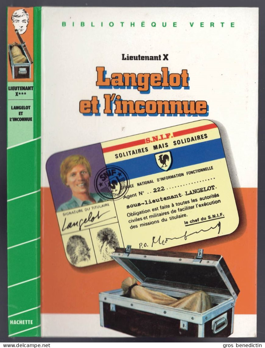 Hachette - Bibliothèque Verte - Lieutenant X - "Langelot Et L'inconnue" - 1983 - Bibliotheque Verte