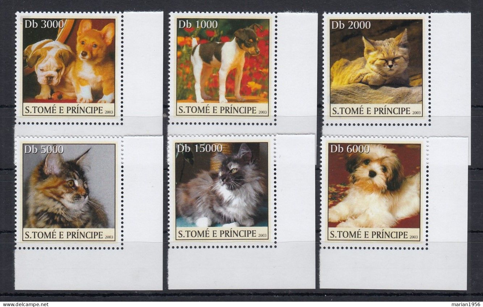 Sao Tome Et Principe 2003 - CHATS Et CHIENS  - MNH - Honden