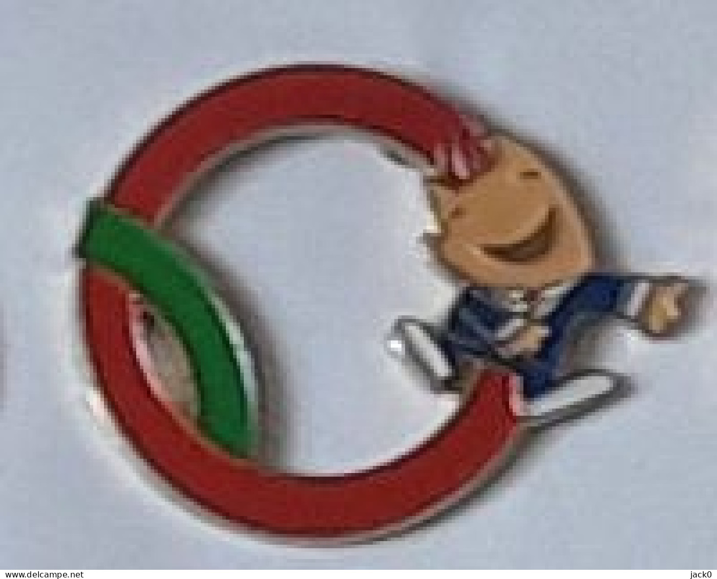 Pin's  Contour  Rouge  Sport, COBI  MASCOTTE JEUX  OLYMPIQUES  BARCELONE 1992   Verso  1988  COOB  92 - Olympic Games