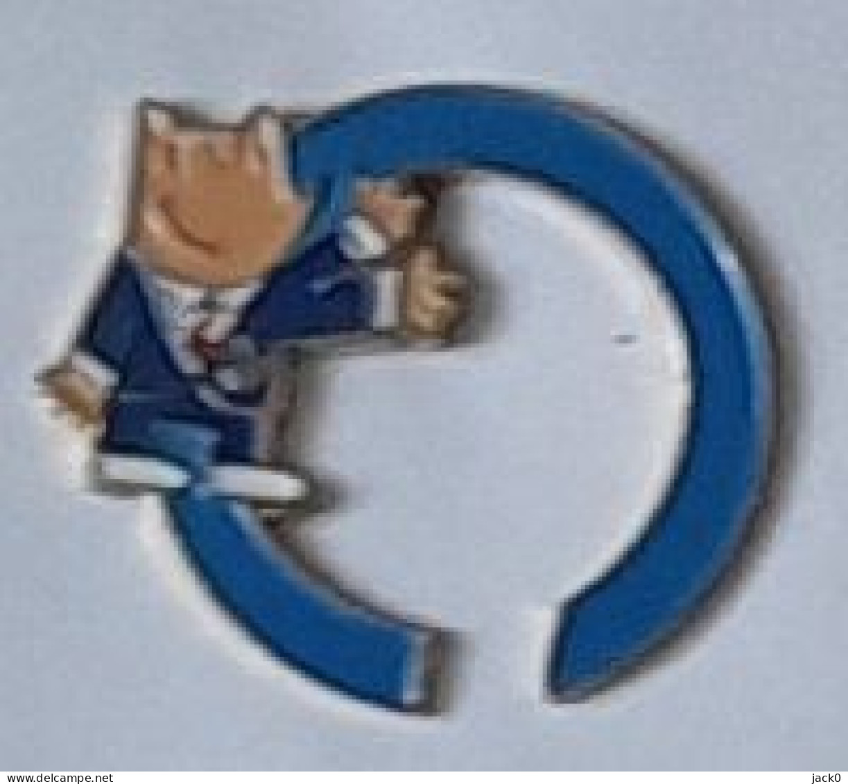 Pin's  Contour  Bleu  Sport, COBI  MASCOTTE JEUX  OLYMPIQUES  BARCELONE 1992  Avec  Caméra   Verso  1988  COOB  92 - Juegos Olímpicos