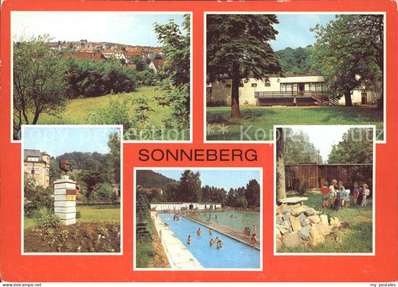 72285826 Sonneberg Thueringen Teilansicht Parkcafe Stadtpark Freibad Baxenteich  - Sonneberg