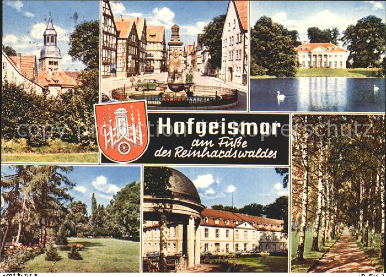 72285794 Hofgeismar Kirche Brunnen Fachwerkhaeuser Schloss Schwanensee Park Rein - Hofgeismar