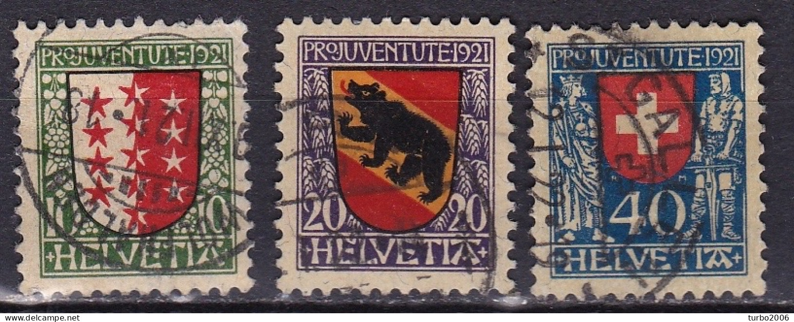 Switzerland / Schweiz / Suisse : 1921 Pro Juventute Kantonalwappen Gestempelter Satz Michel 172 / 174 - Used Stamps