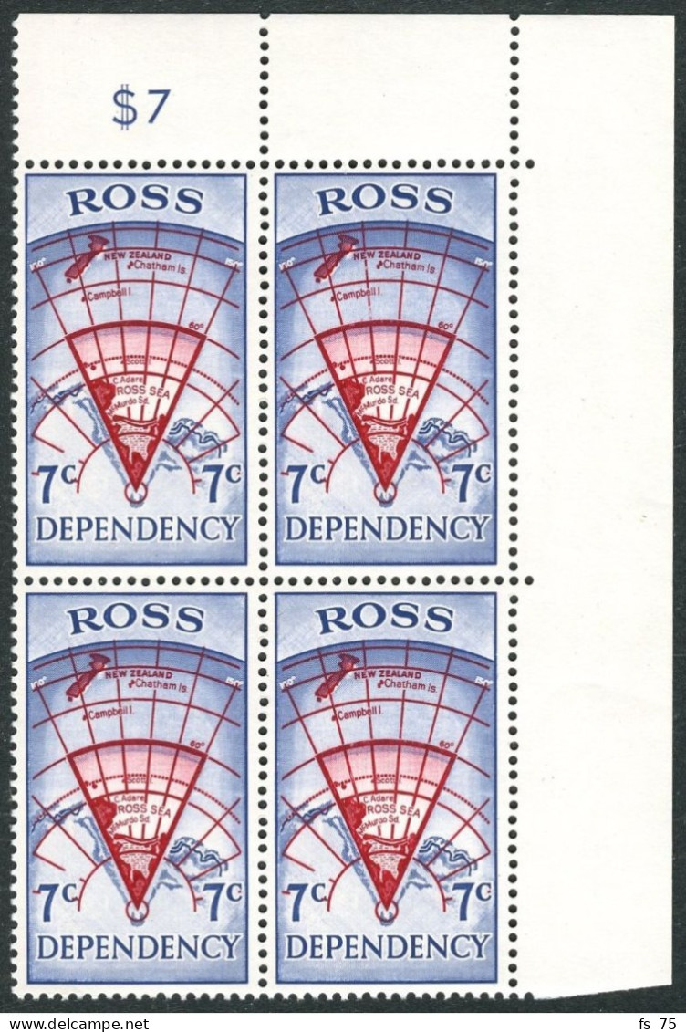 DEPENDANCE DE ROSS - YVERT N°5 A 8 EN BLOCS DE 4 - NEUFS ** - Unused Stamps