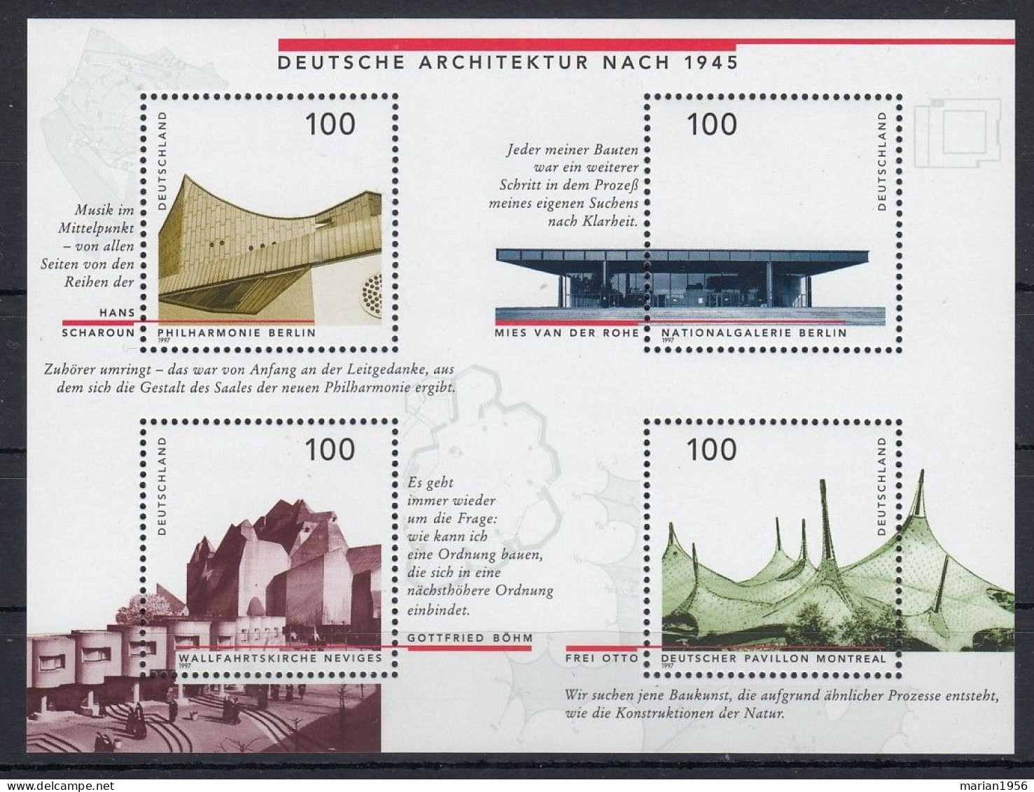 Germany 1997 - ARCHITECTURE - BF - MNH - Altri & Non Classificati