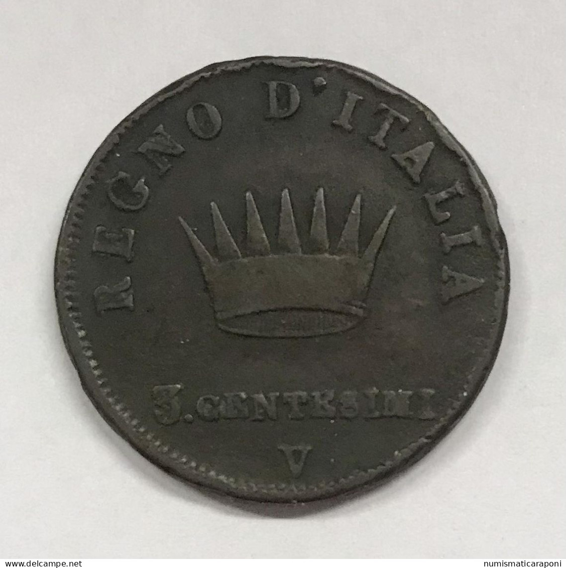 Italy ITALIA Napoleone I° Re D'italia 3 Cent 1810 Venezia Gig.226a 1 Su 0 E.1458 - Napoleonic