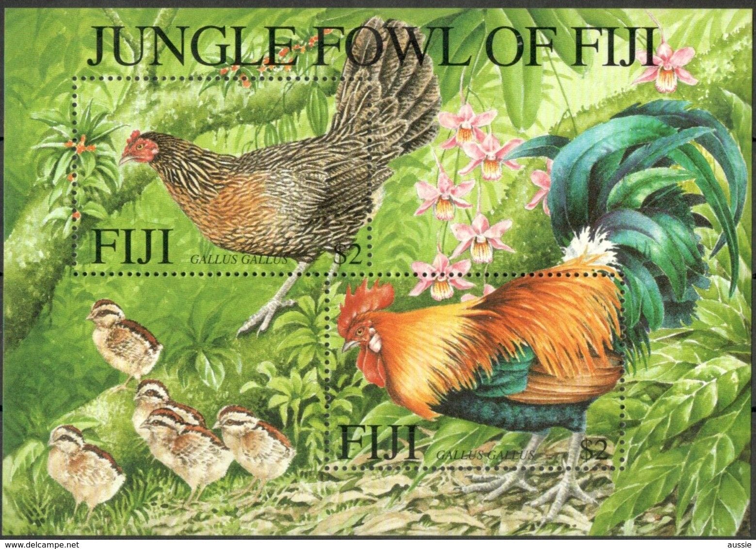 Fiji Fidji 2001 Yvertn° Bloc 40 *** MNH Cote 10 € Faune Oiseaux Vogels Birds Insecte - Gallinacées & Faisans