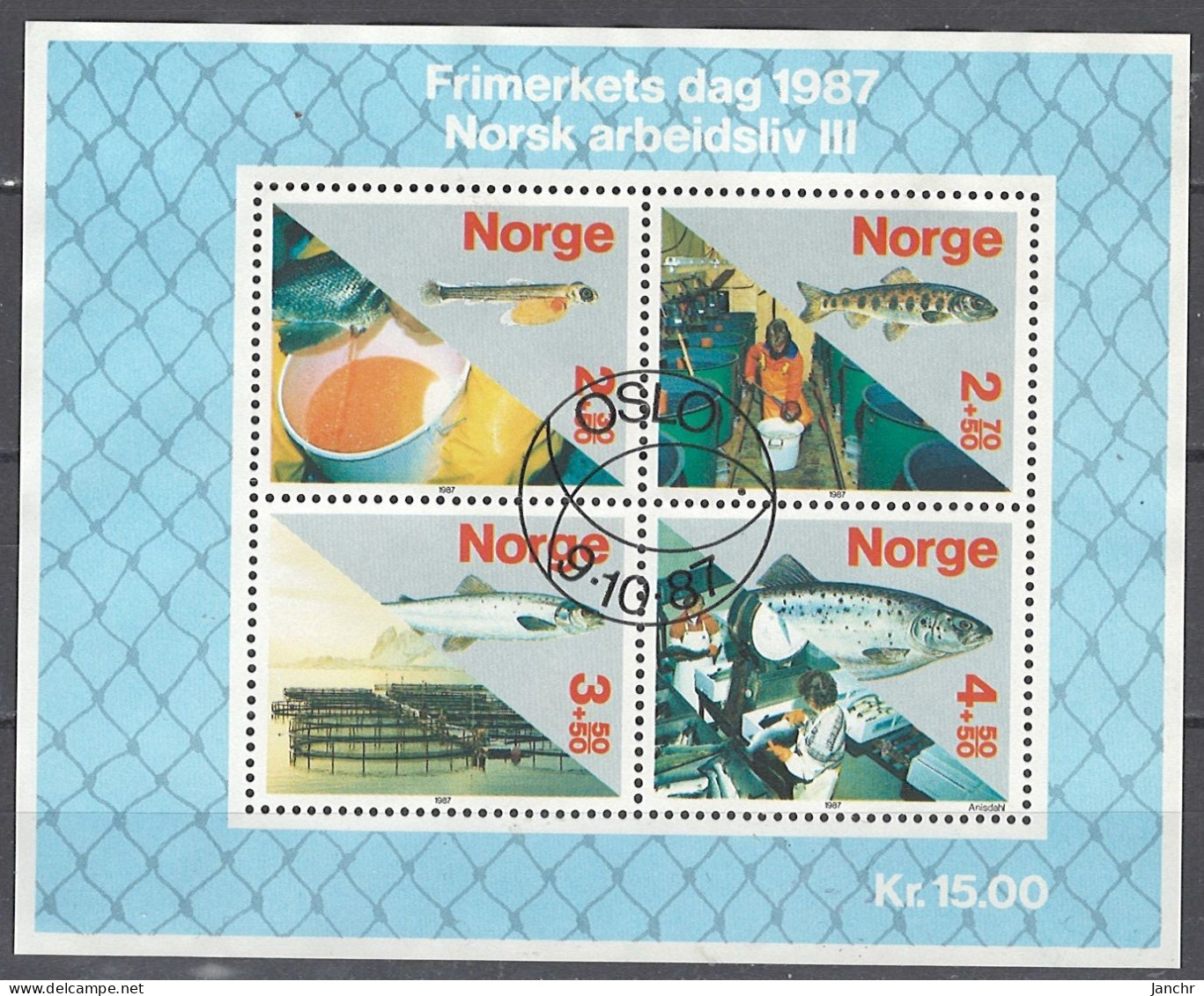 Norwegen Norway 1987. Mi. Block 8, Used O - Blokken & Velletjes