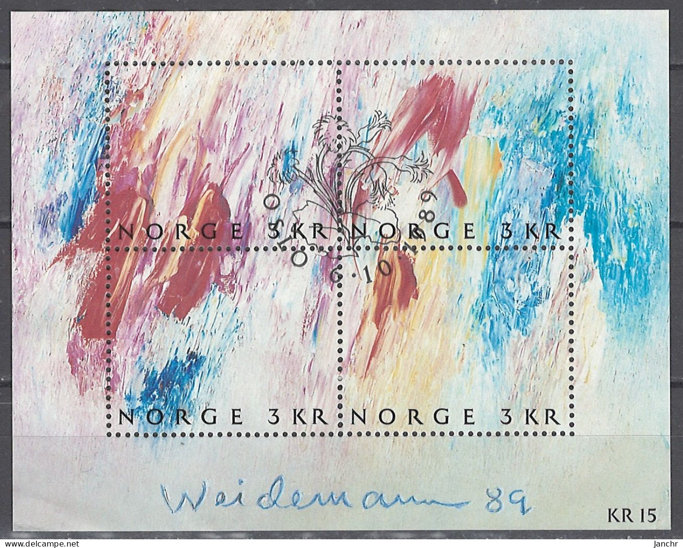 Norwegen Norway 1989. Mi. Block 11, Used O - Hojas Bloque