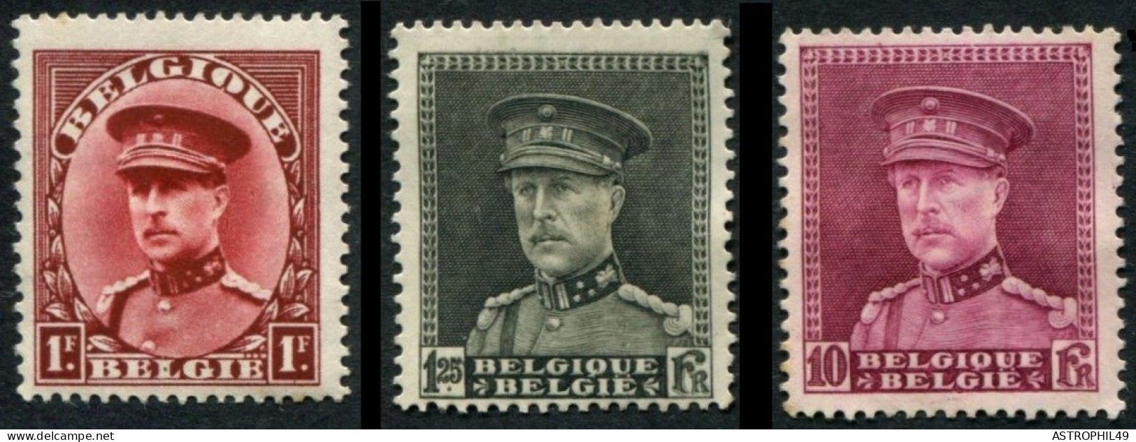 1931 BE Roi Albert I, Casquette, Cob 317 + 31 + 324 Charnières - 1931-1934 Képi