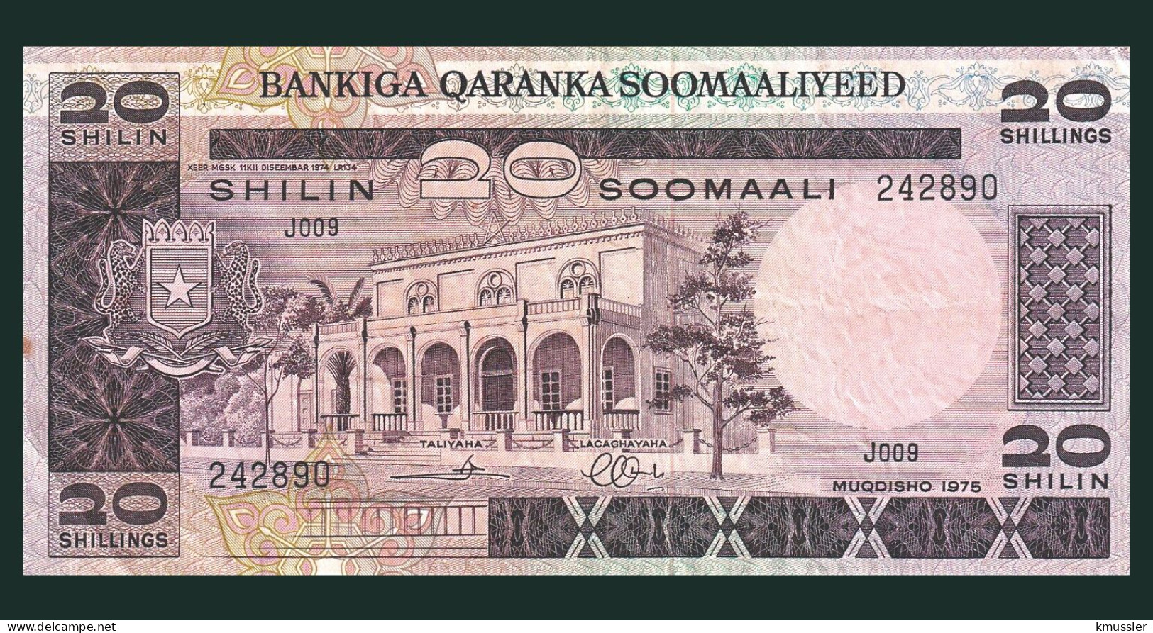 # # # Banknote Aus Somalia 20 Shillings 1975 (P-19)  # # # - Somalia