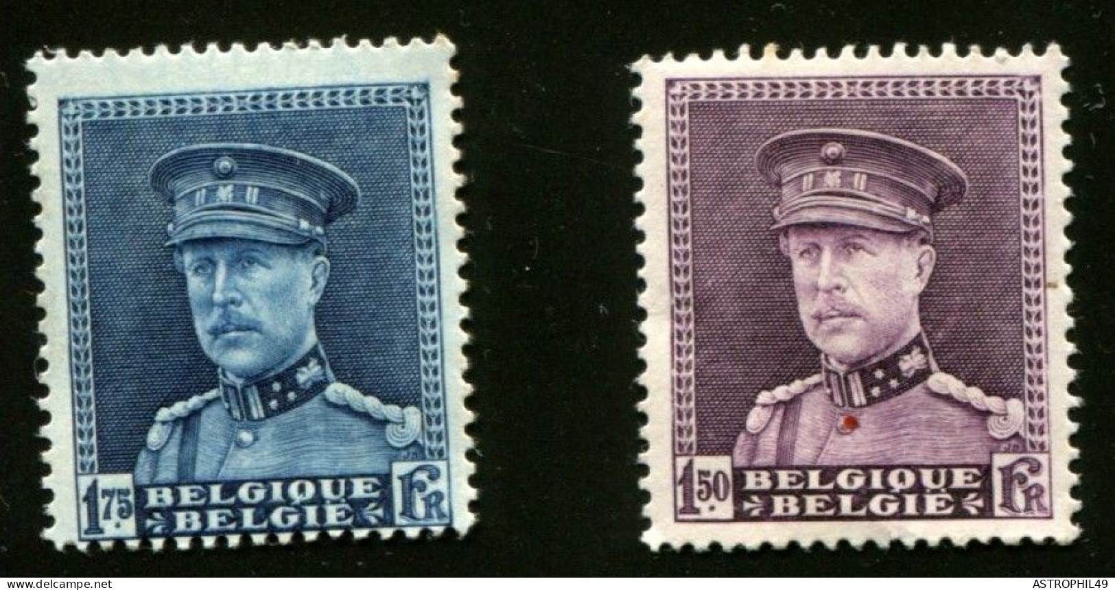 1931 BE Roi Albert I, Casquette, Cob 319 + 320 - 1931-1934 Kepi