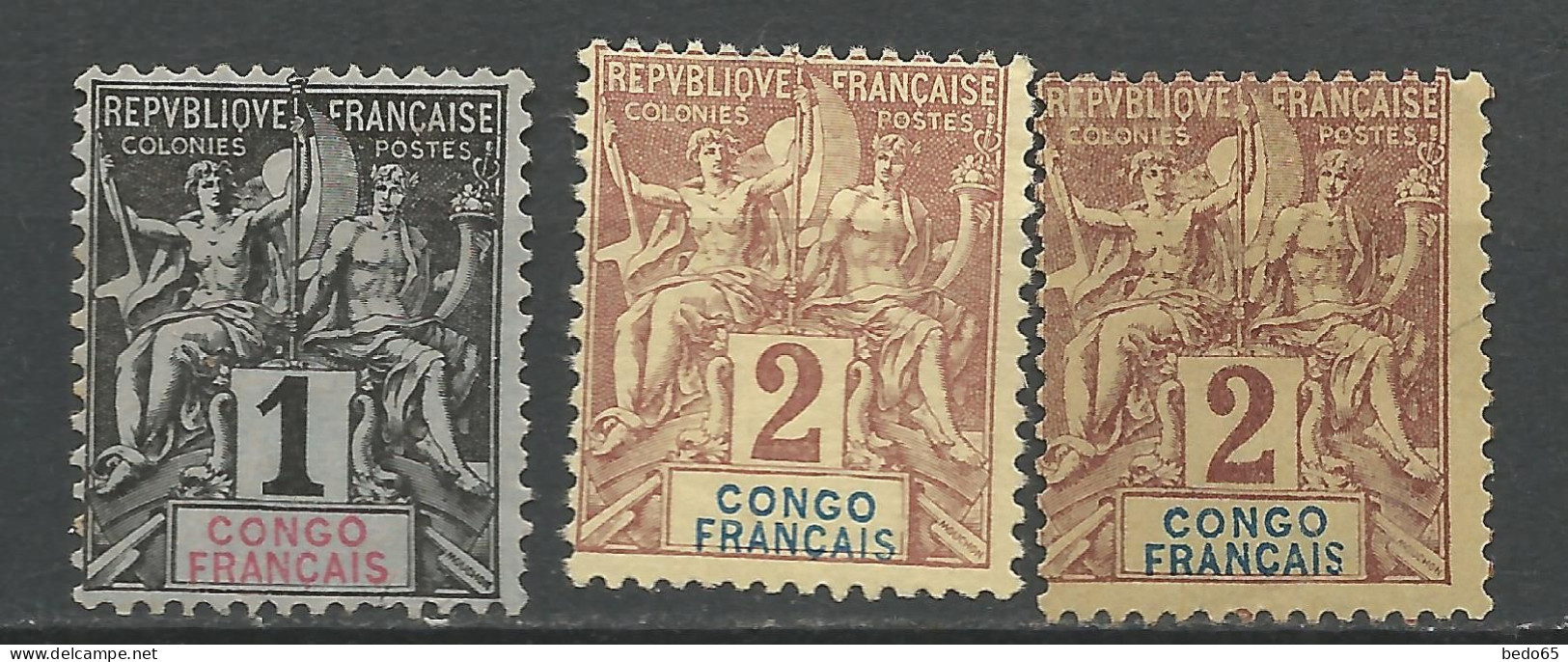 CONGO  N° 12 Et 13 NEUF(*) Sans Gom / No Gum - Ongebruikt