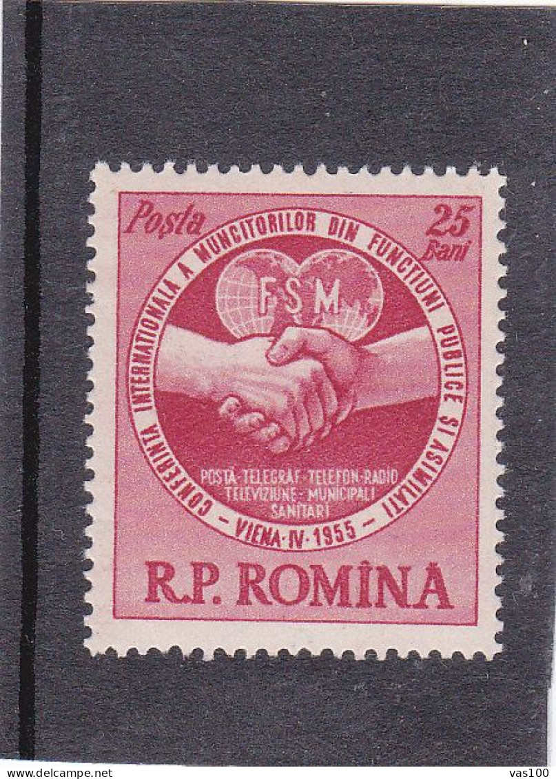 WORKERS , SINDICATE, Mi. 1510 MNH, 1X STAMP, 1954, ROMANIA - Neufs