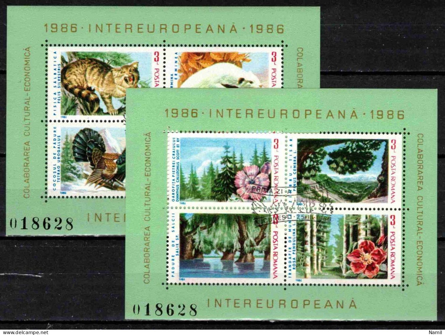 Roumanie 1986 Mi 4235-42 - Bl.223-4 (Yv BF 181-2), Obliteré - Used Stamps