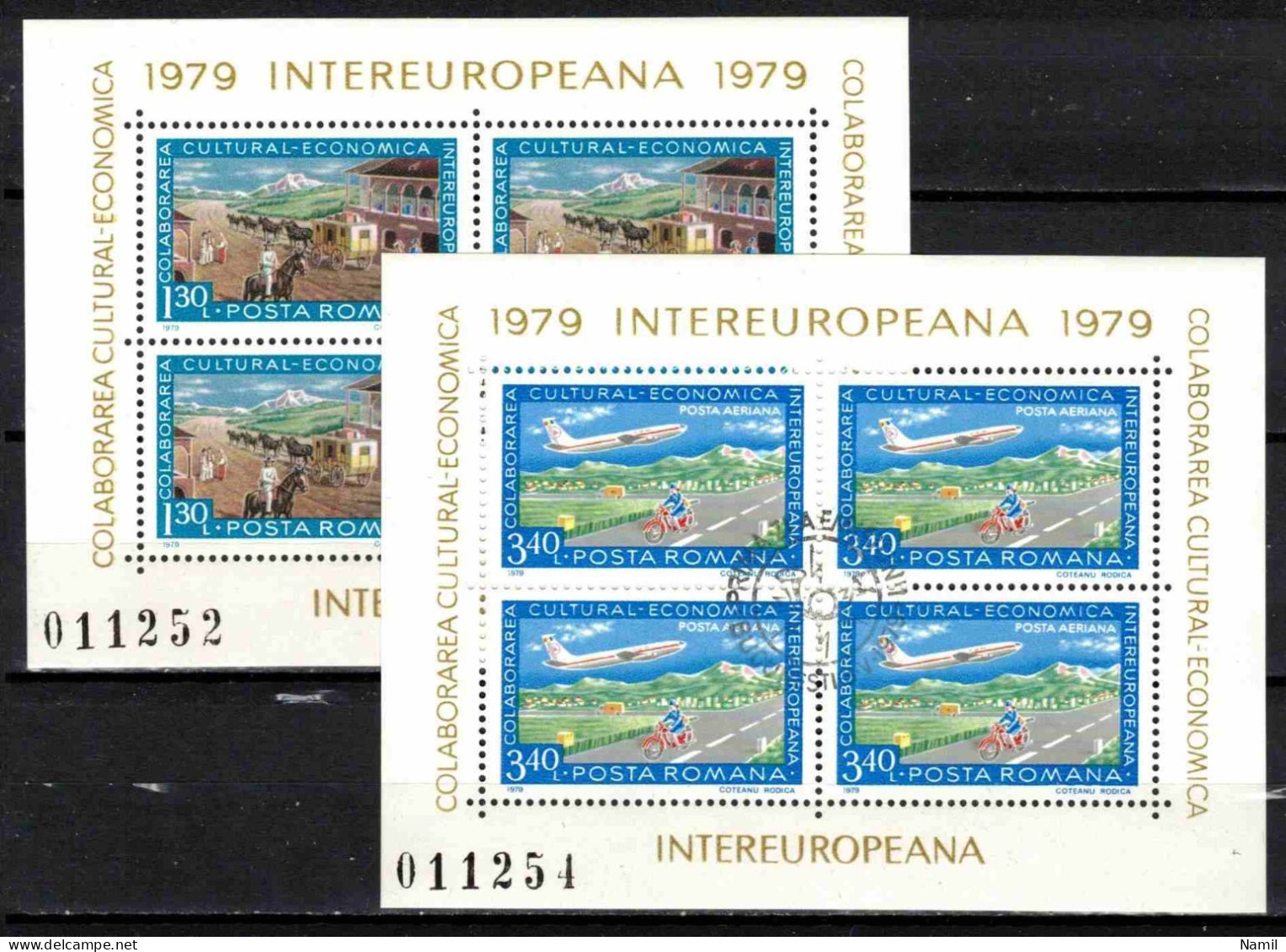 Roumanie 1979 Mi 3587-8 - Bl.137-8 (Yv 3148+PA 266 Les Feuillets), Obliteré - Usado