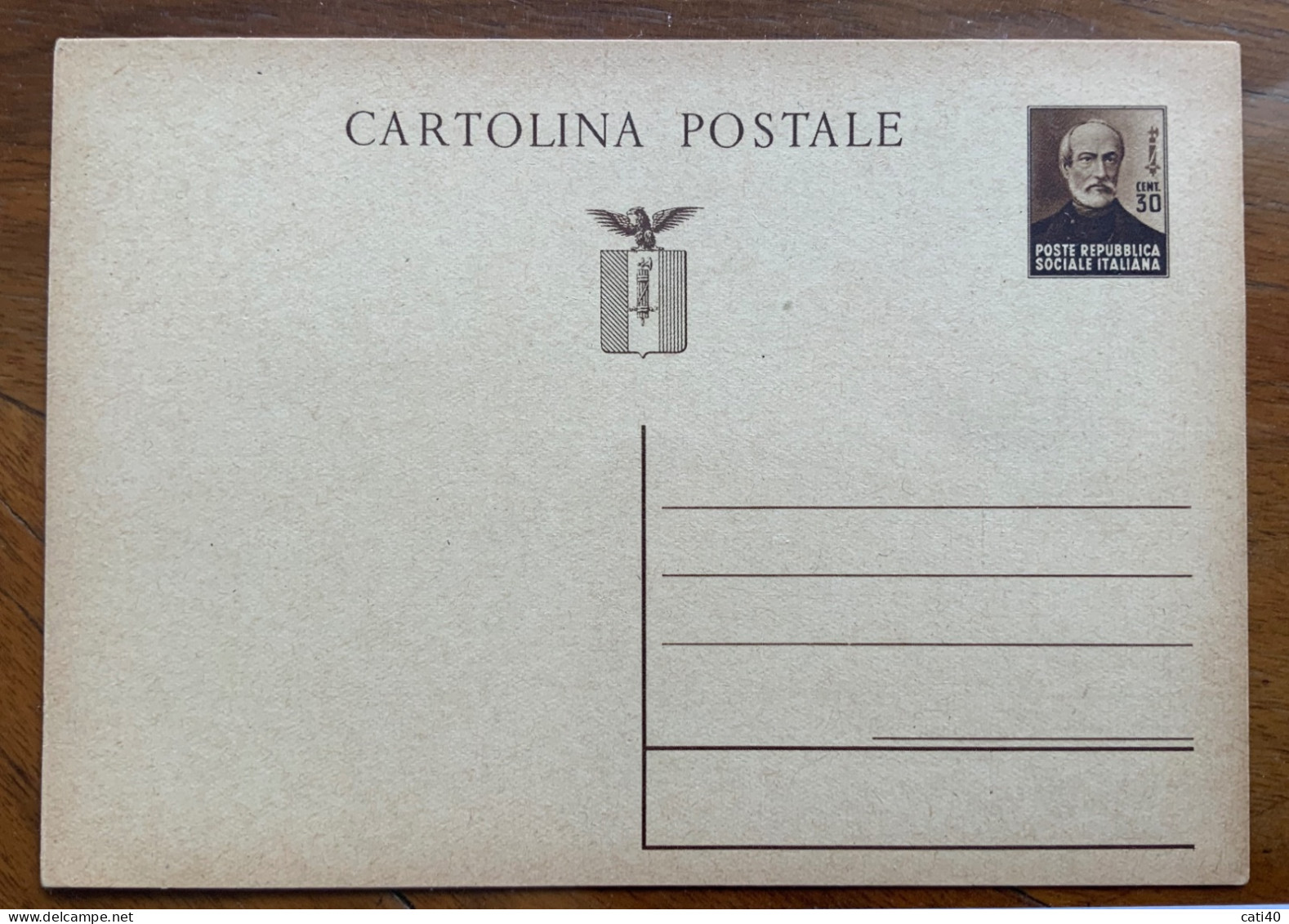 REPUBBLICA SOCIALE - MAZZINI  CENT. 30  - NUOVO - Stamped Stationery