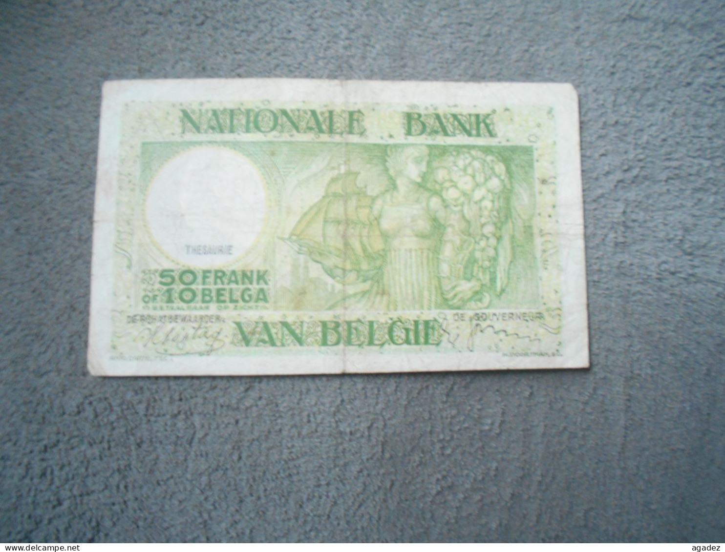 Ancien Billet De Banque Belgique 50 Francs 10 Belgas 1938 - Sonstige & Ohne Zuordnung