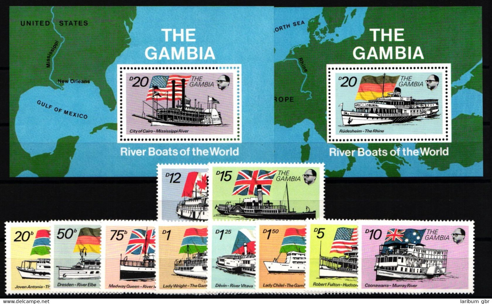 Gambia 1365-1374 Und Block 155 Und 156 Postfrisch Schifffahrt #JH984 - Gambie (1965-...)