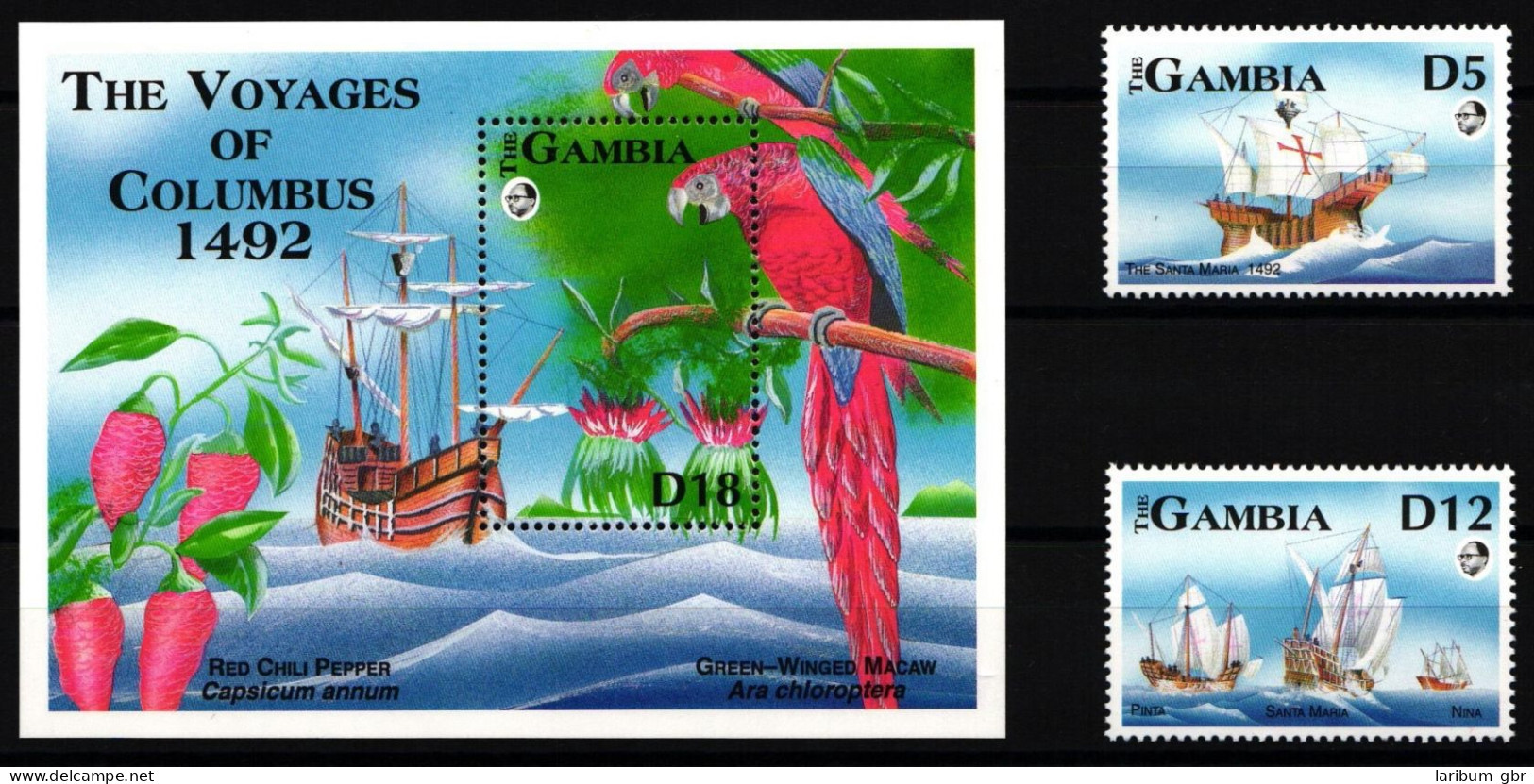 Gambia 1464 Und 1465 Und Block 177 Postfrisch Schifffahrt #JH987 - Gambie (1965-...)