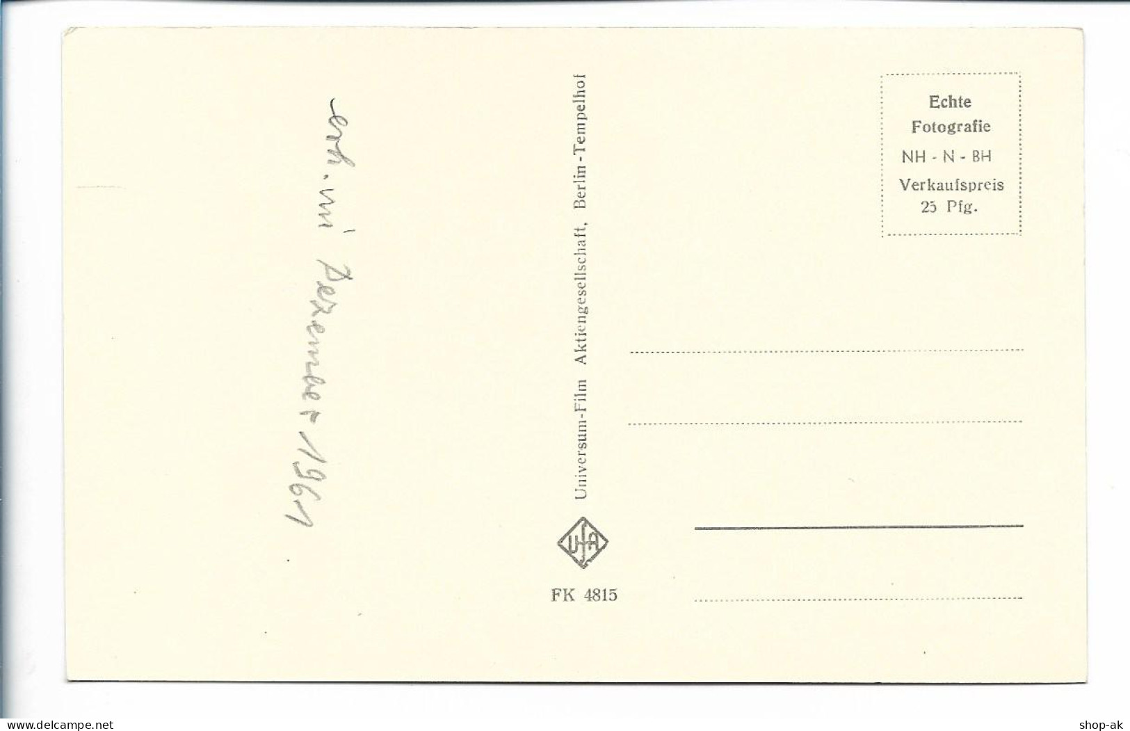 XX17160/ Peter Van Eyck  Autogramm Unterschrift  Ufa AK 1961 - Autógrafos