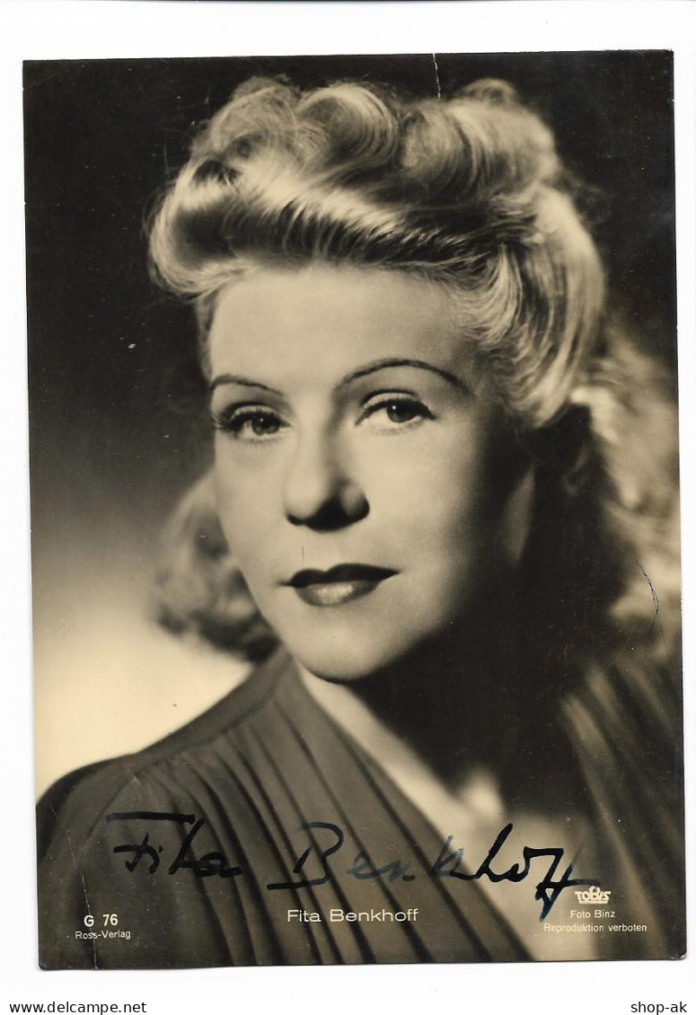 XX17353/ Fita Benkhoff  Original Autogramm Ross Foto AK 1942 (10,5 X 14,5cm) - Autographs