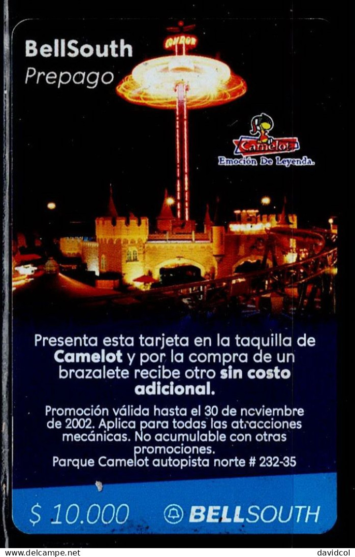 TT87-COLOMBIA PREPAID CARDS - 2003 - USED - BELLSOUTH - CAMELOT PARK - SCARCE - Colombia